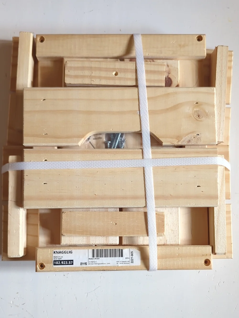 New IKEA Knagglig Pine Slatted Storage Crate - Natural Wood